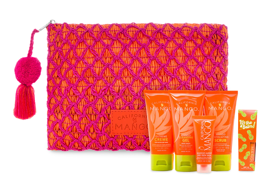 Mini Beach Vibes 6-Piece Raffia Clutch Travel Collection